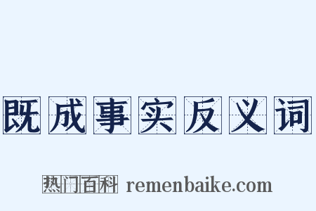既成事实反义词是什么意思的图片
